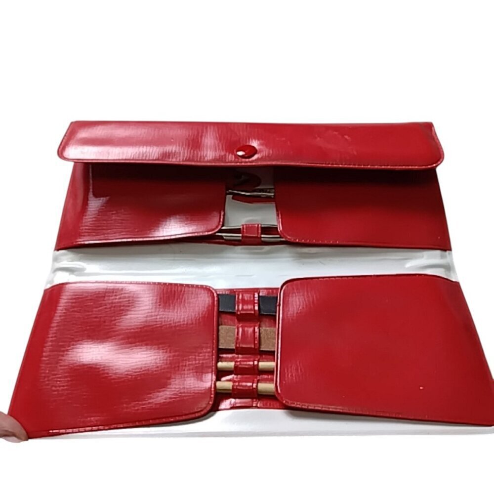 Kayser Manicure Pedicure Set In Red Case Vintage NEW 7 Piece Snap Closure